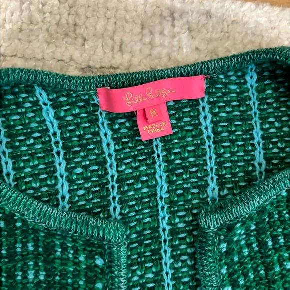 Green Tweed  Lilly Pulitzer sweater - Picture 2 of 3